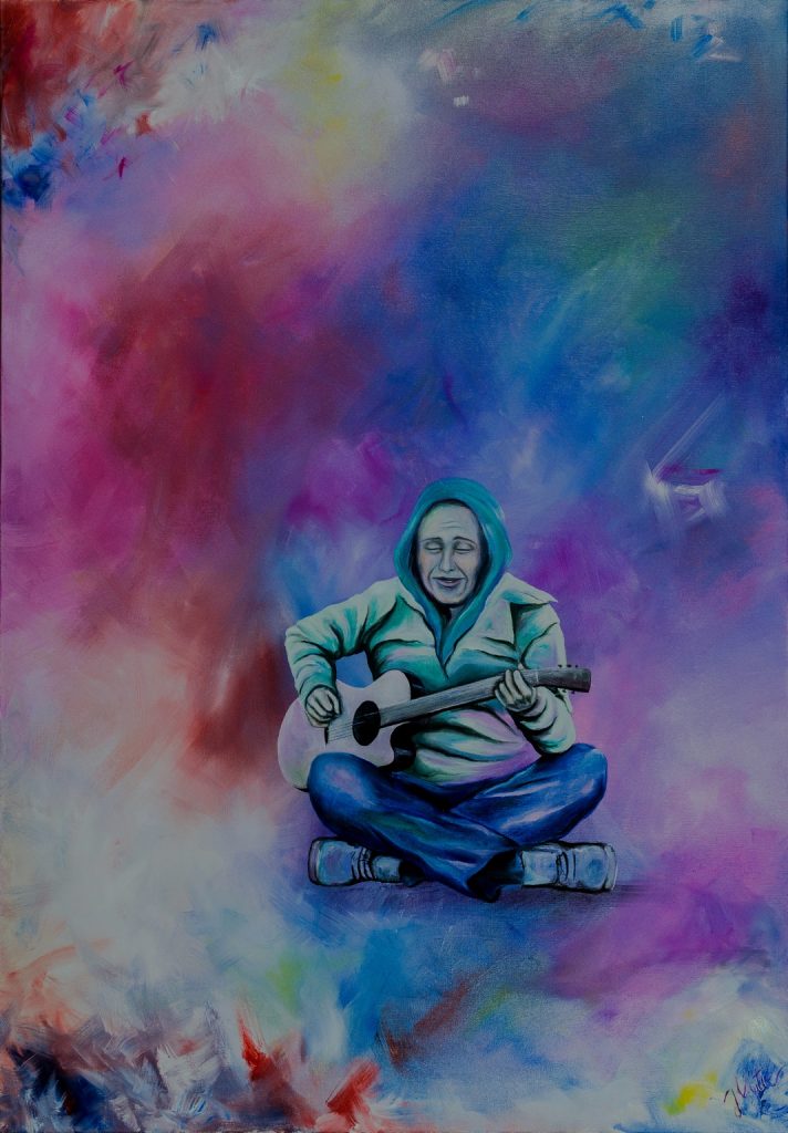 Straßenmusiker, 90x120 cm, oil on canvas, 2016