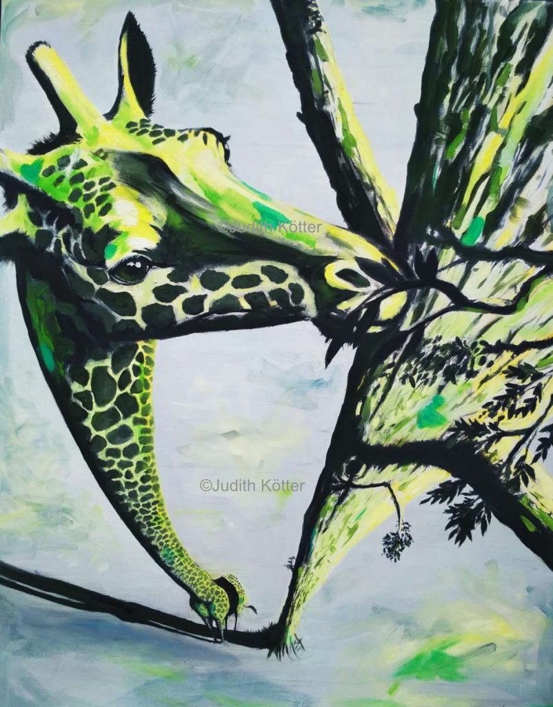 Giraffe1, oil on canvas